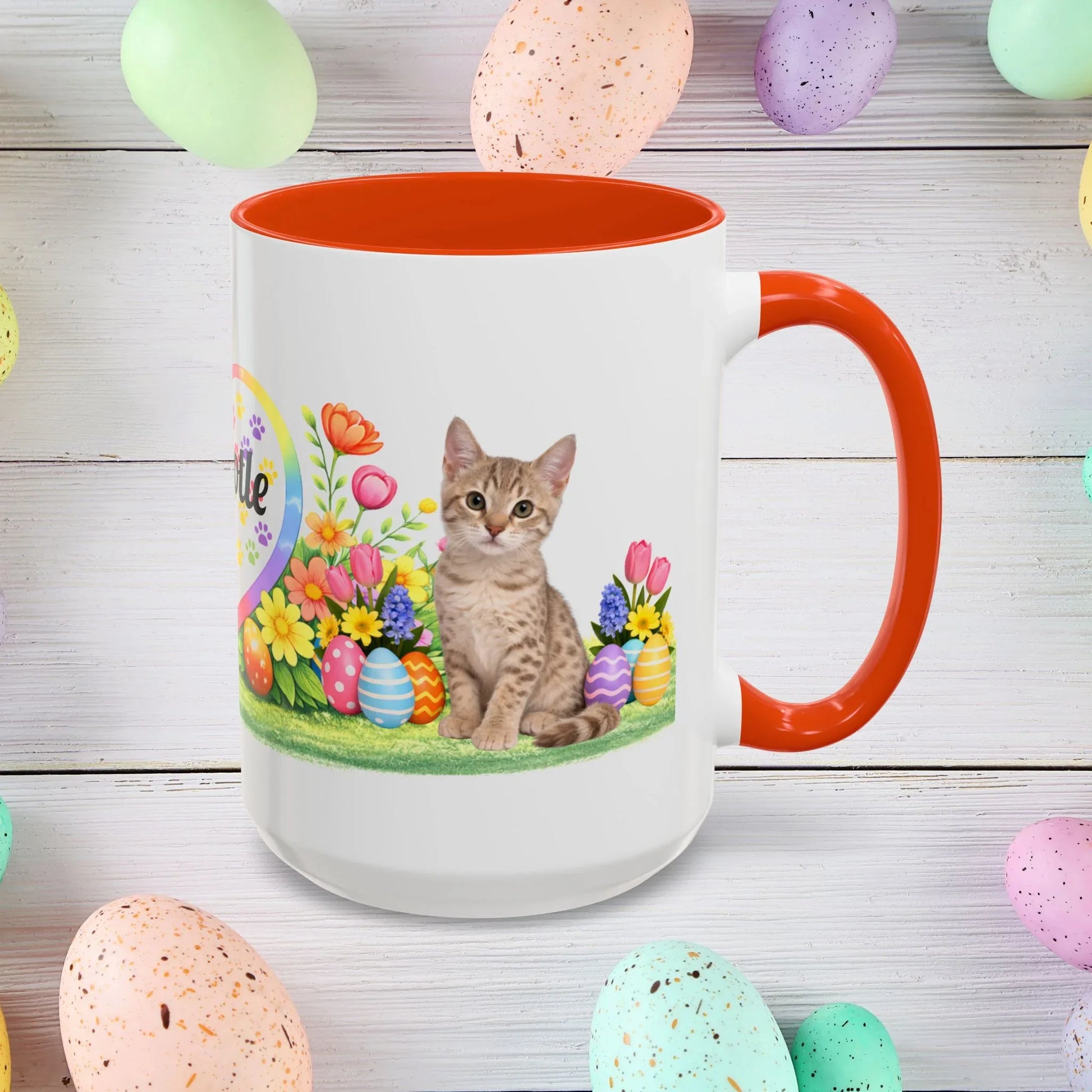 Shop our australian mist kitten easter mug featuring the 15oz style option from MySisterIsASurvivor.