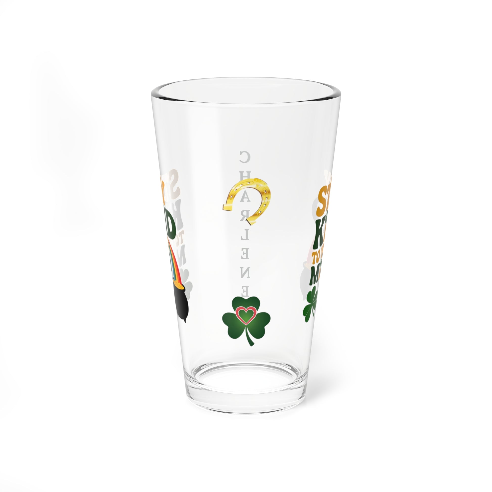 Stay Kind To Your Mind: Personalized St. Patrick's Day Pint Glass - Customizable Name for Happiness and Positivity