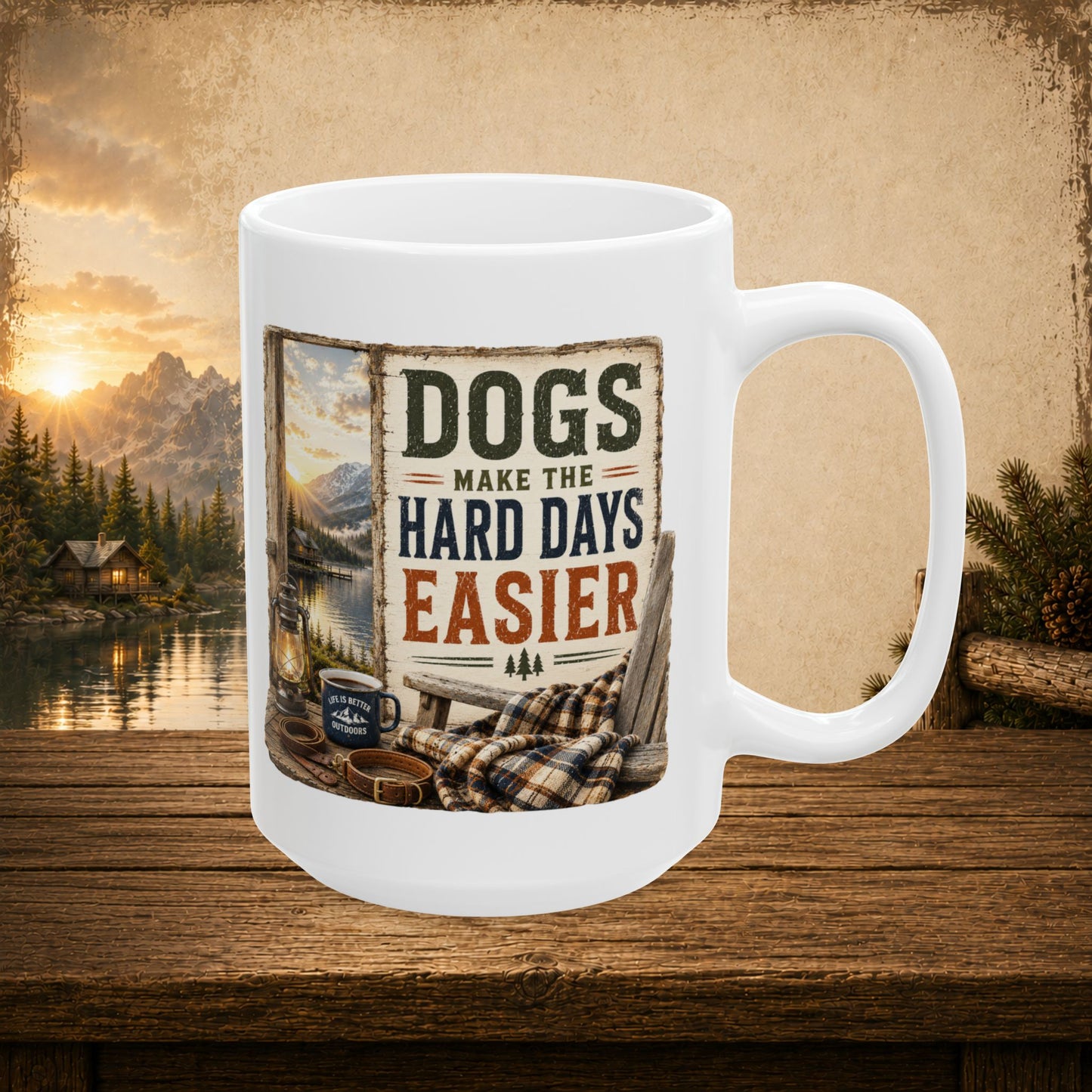 Dogs make hard days easier personalized mug, heartfelt gift for dog lovers