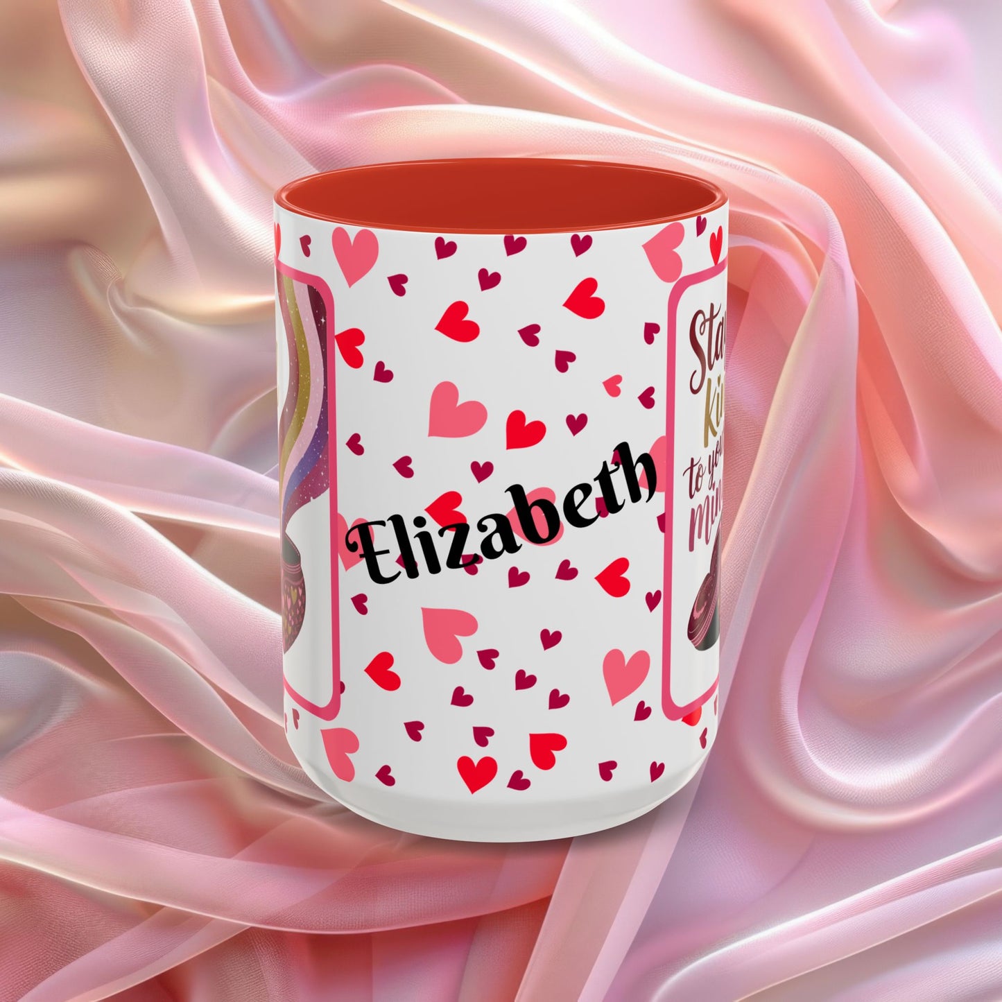Stay Kind To Your Mind Valentines mug promoting mindfulness and balance, Valentine themed coffee cup