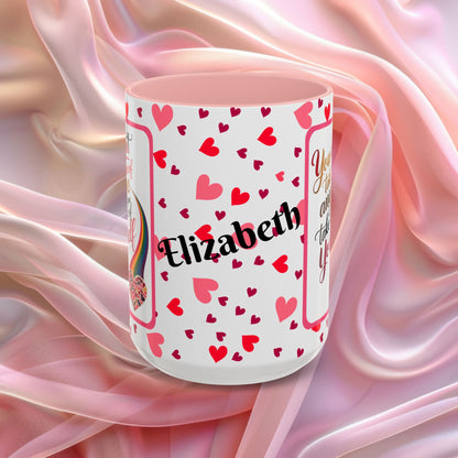 You Cant Take Care Of Valentines mug highlighting self care reminder, Valentine themed coffee cup
