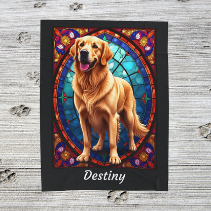 Golden Retriever Classic Coat Personalized Velveteen Plush Blanket, Unique Dog Lover Gift for Humans