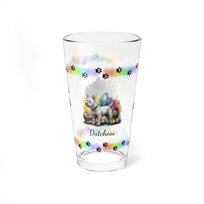 West Highland Terrier Personalized Easter Puppy 16oz Pint Glass - Custom Dog Design, Mental Health Gift, Easter Décor, and Festive Celebrations