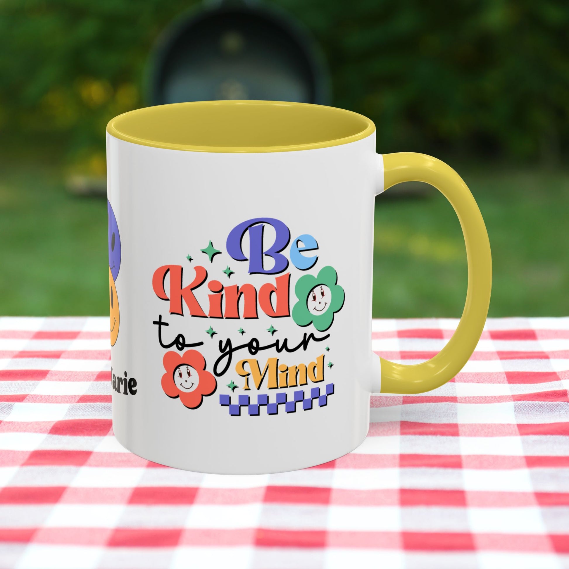 Be Kind to Your Mind - Personalized Retro Mental Wellness Mug for Mental Health Awareness & Self-Care