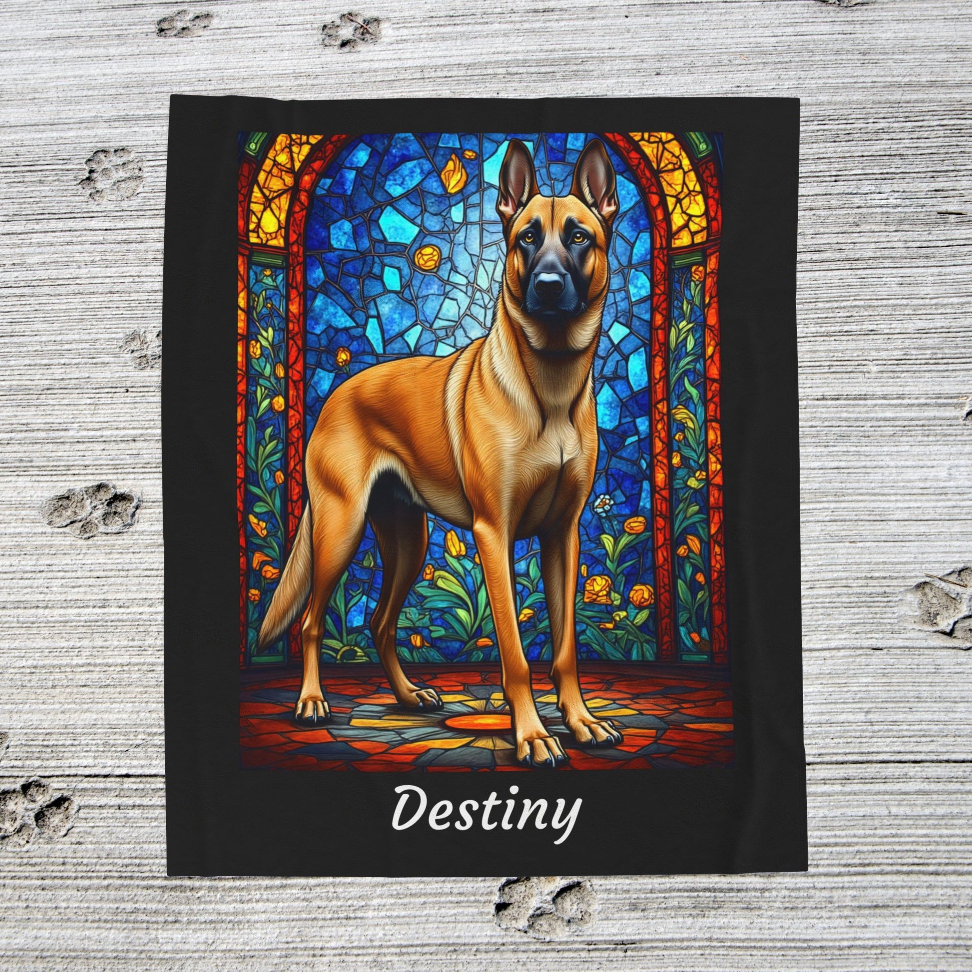 Belgian Malinois Fawn Coat Velveteen Blanket, Artistic Dog Throw, Custom Gift for Dog Owners