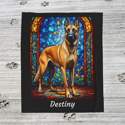 Belgian Malinois Fawn Coat Velveteen Blanket, Artistic Dog Throw, Custom Gift for Dog Owners