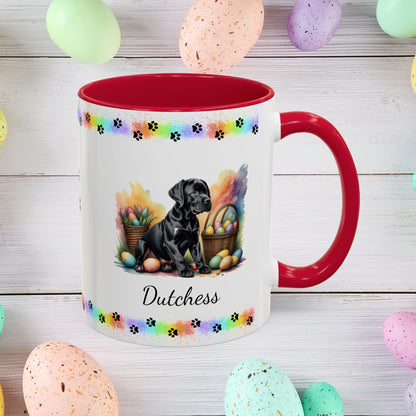 Great Dane (Black): Personalized Easter Puppy Coffee Mug - Adorable Dog Design, Mental Health Gift, 11oz & 15oz, 12 Color Choices, Easter Gifts & Décor    Easter Puppy Mug