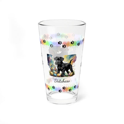 Schnauzer (Black) Personalized Easter Puppy 16oz Pint Glass - Custom Dog Design, Mental Health Gift, Easter Décor, and Festive Celebrations