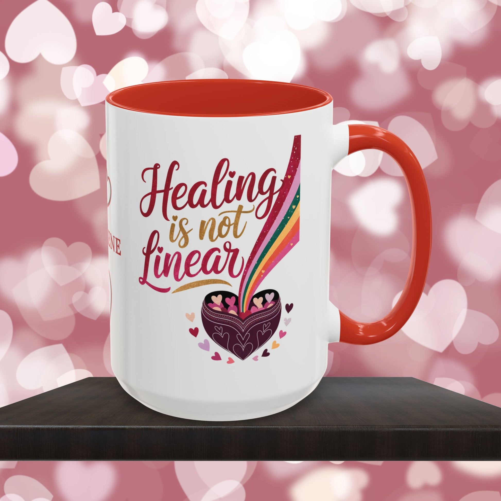 Healing is Not Linear: Personalized Valentine's Day Affirmation Mug – Inspiring Positivity and Emotional Wellness, 11oz or 15oz