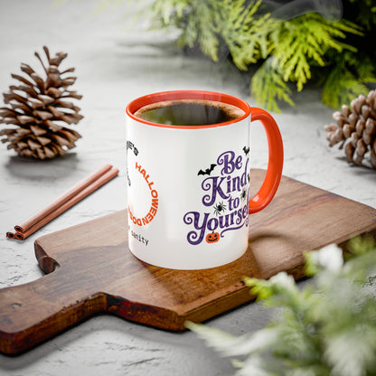Be Kind to Yourself Halloween Mug - Personalized "Be Kind to Yourself" Coffee Cup Gift