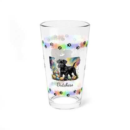 Schnauzer (Black) Personalized Easter Puppy 16oz Pint Glass - Custom Dog Design, Mental Health Gift, Easter Décor, and Festive Celebrations
