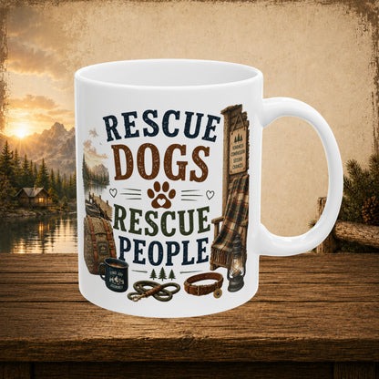 Rescue dogs rescue people personalized mug, heartfelt gift for rescue dog lovers