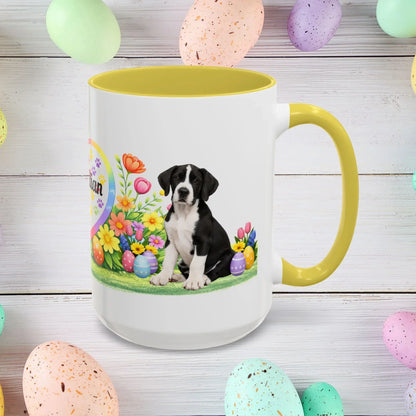 Shop our premium great dane mantle puppy easter mug from MySisterIsASurvivor.