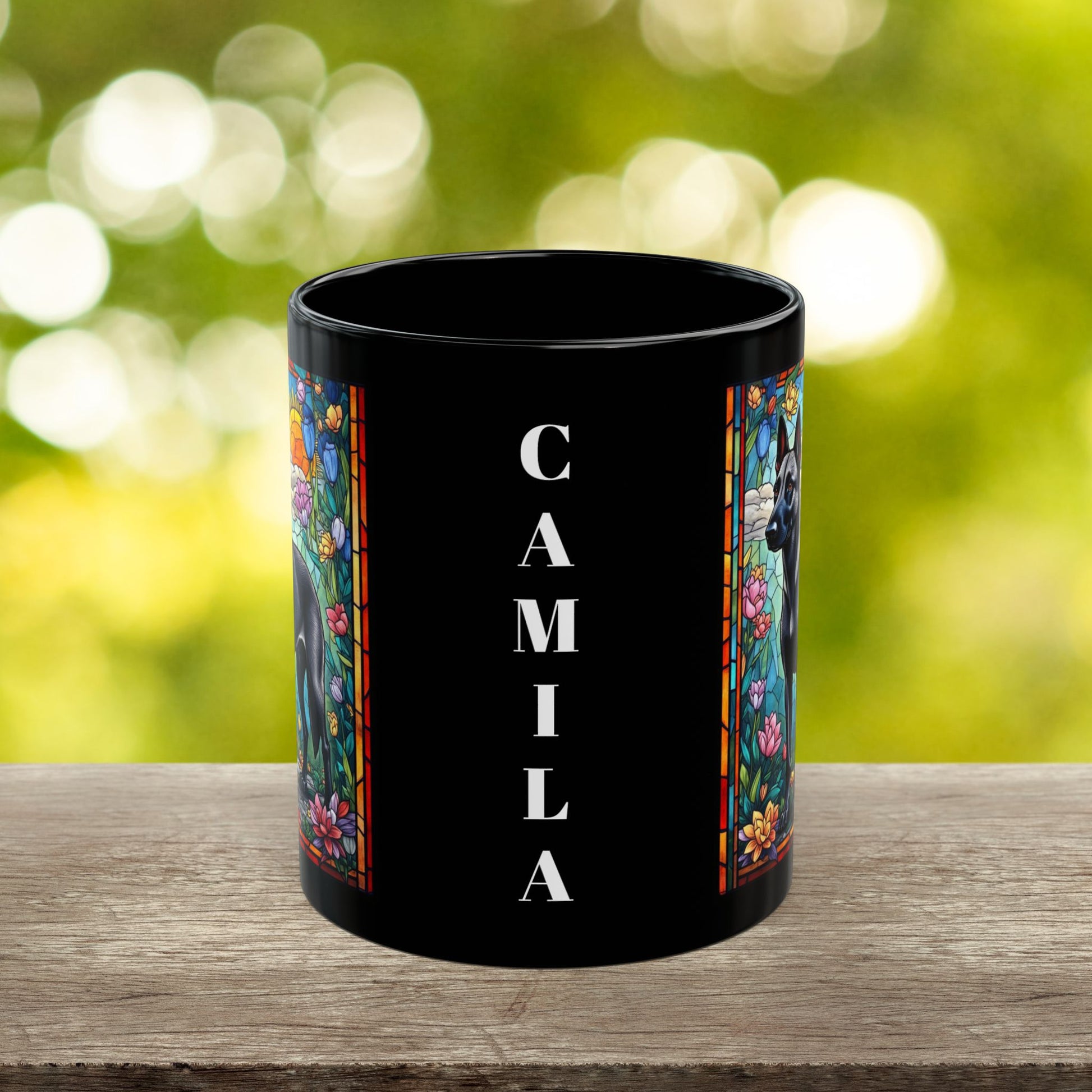 Gray Belgian Malinois custom name mug for pet parents