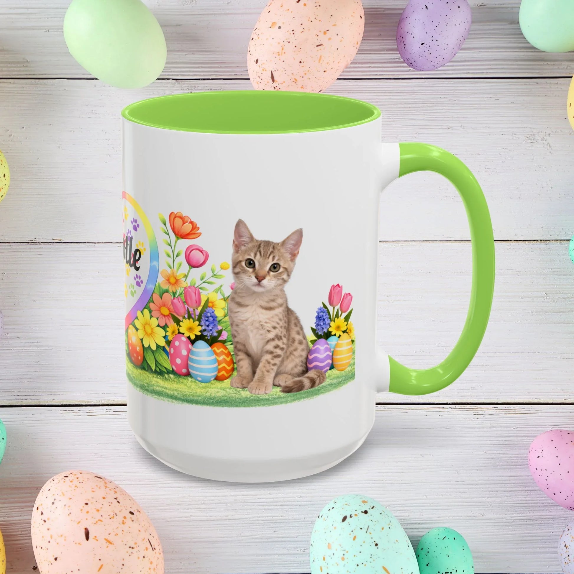 Shop our australian mist kitten easter mug featuring the 15oz style option from MySisterIsASurvivor.