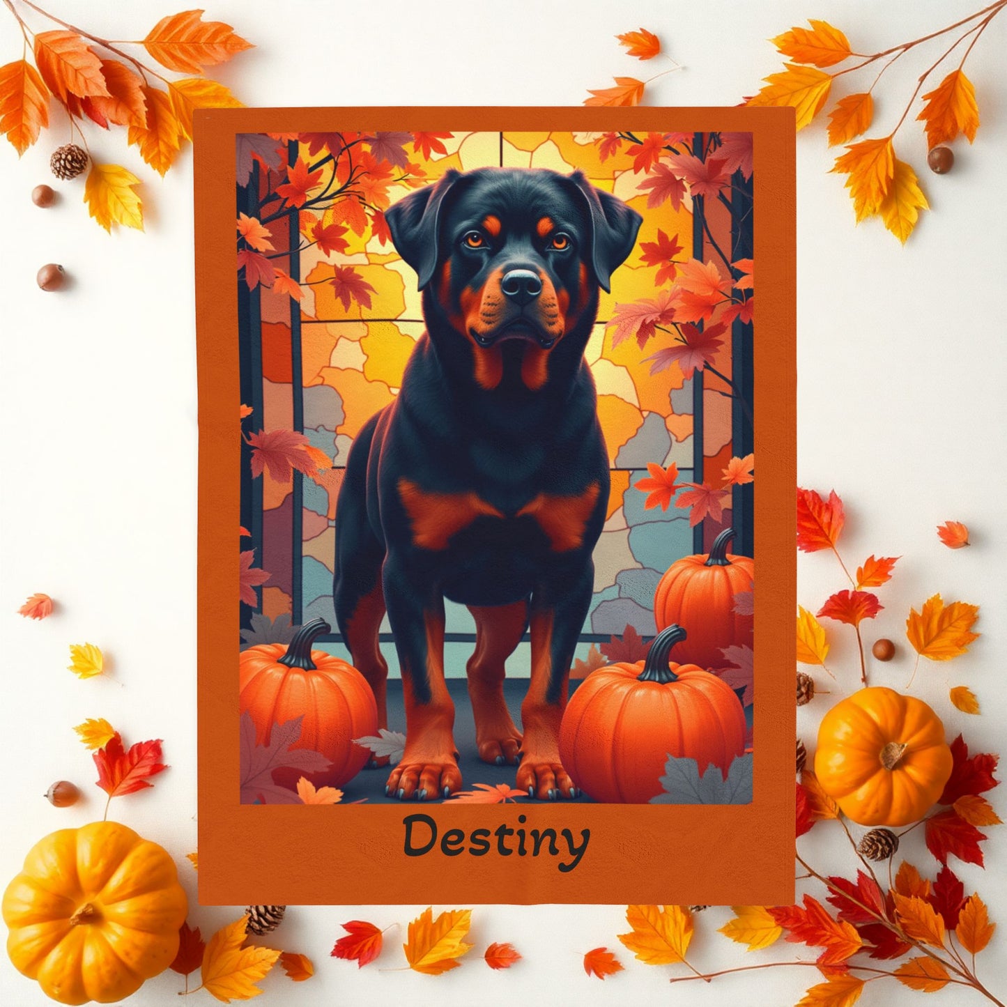 Black and Rust Rottweiler velveteen plush blanket, cozy personalized dog throw for loyal Rottie fans - MySisterIsASurvivor