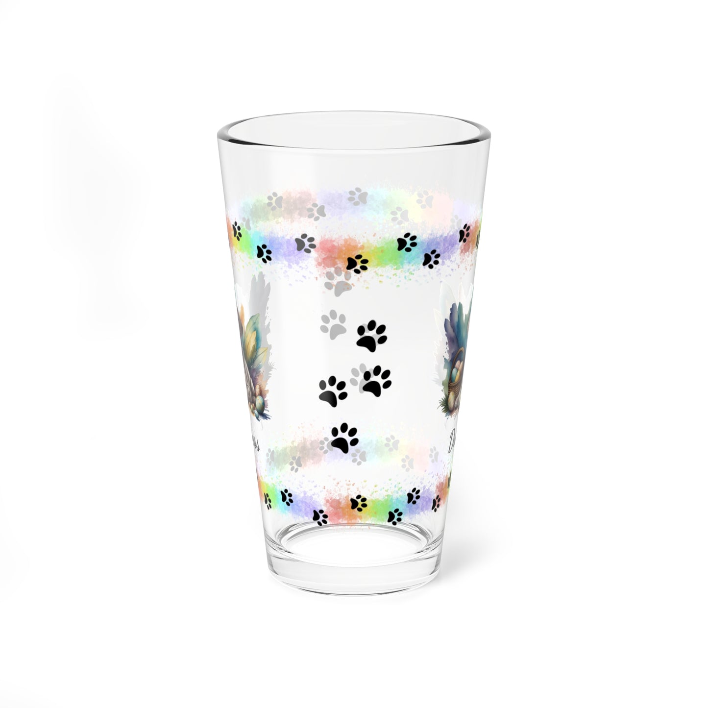 Weimaraner (Taupe) Personalized Easter Puppy 16oz Pint Glass - Custom Dog Design, Mental Health Gift, Easter Décor, and Festive Celebrations