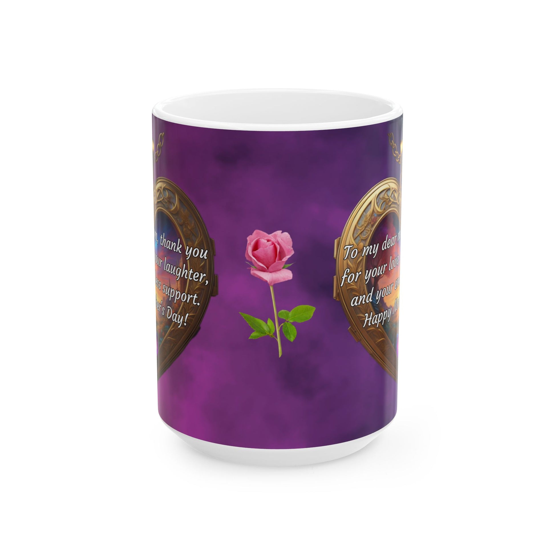 To my dear mom, thank you for your love.. Mother's Day Ceramic Mug (11oz, 15oz)
