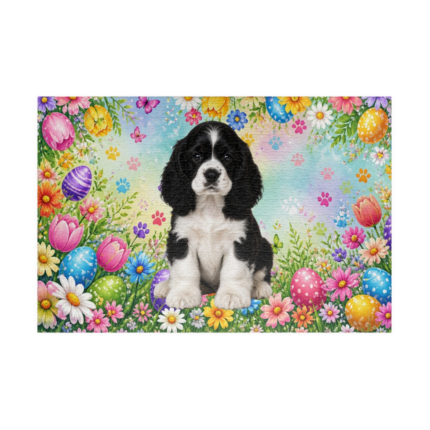 American Cocker Spaniel (Black & White) Easter Puppy Puzzle