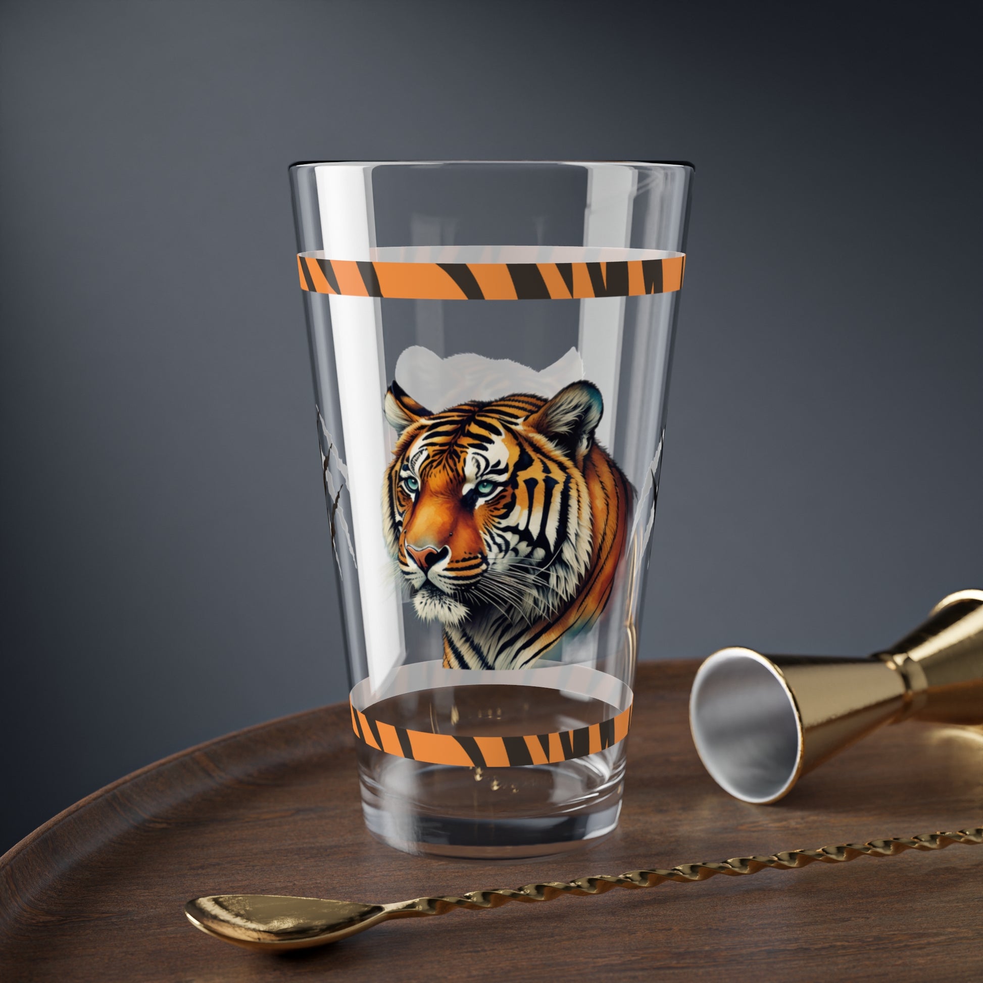Thrive with the Mental Tiger 16oz Tiger Pint Glass - Inspiring Strength, Courage, and Empowerment