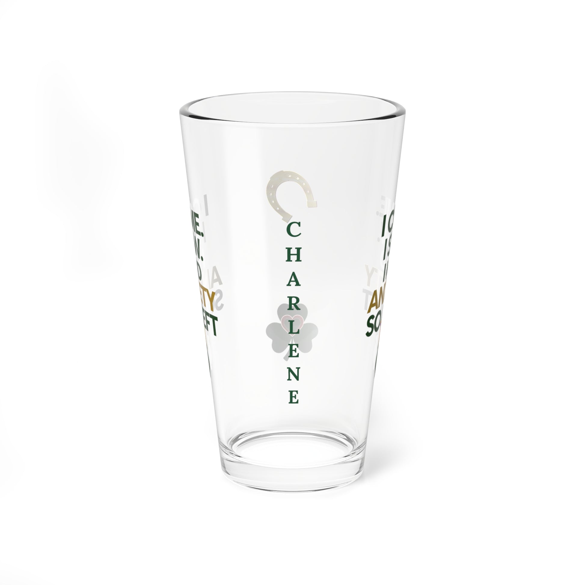 I Came. I Saw. I Had Anxiety So I Left: Personalized St. Patrick's Day Pint Glass - Customizable Name for Happiness and Positivity