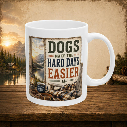 Dogs make hard days easier personalized mug, heartfelt gift for dog lovers