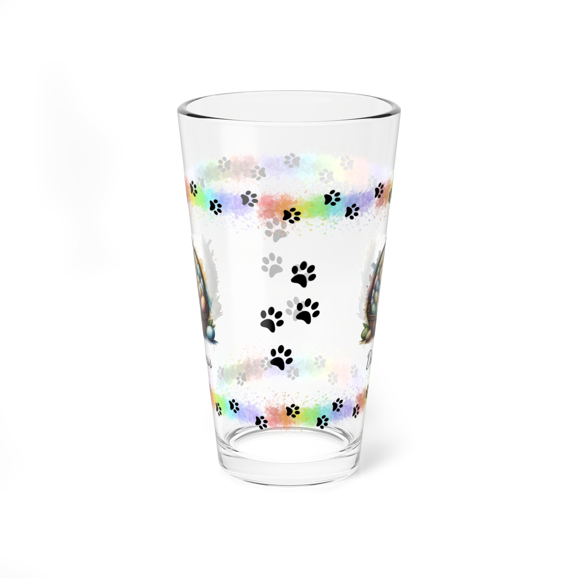 American Eskimo Personalized Easter Puppy 16oz Pint Glass - Custom Dog Design, Mental Health Gift, Easter Décor, and Festive Celebrations