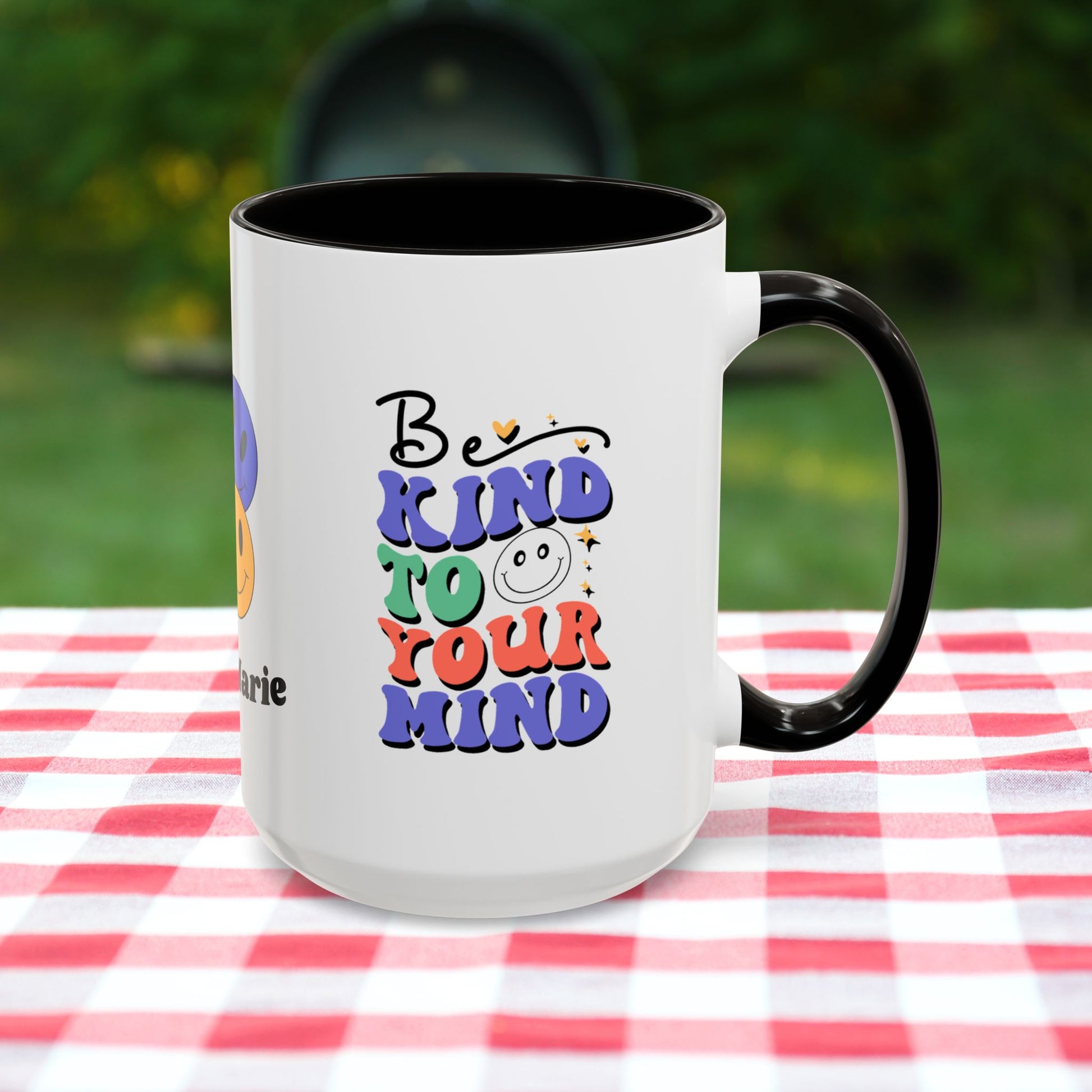 Be Kind to Your Mind - Personalized Retro Affirmation Mug for Positive Mental Health & Self-Care