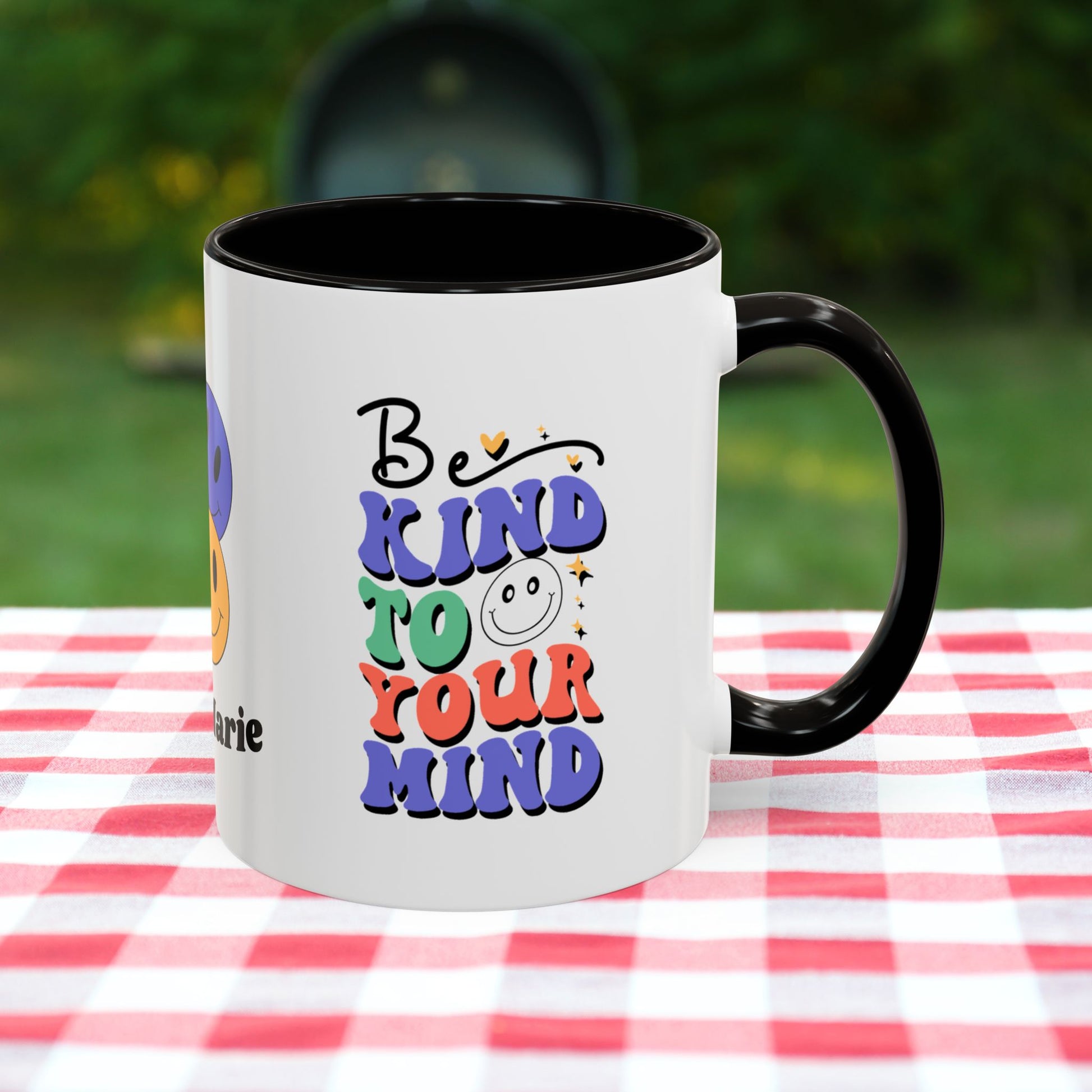 Be Kind to Your Mind - Personalized Retro Affirmation Mug for Positive Mental Health & Self-Care