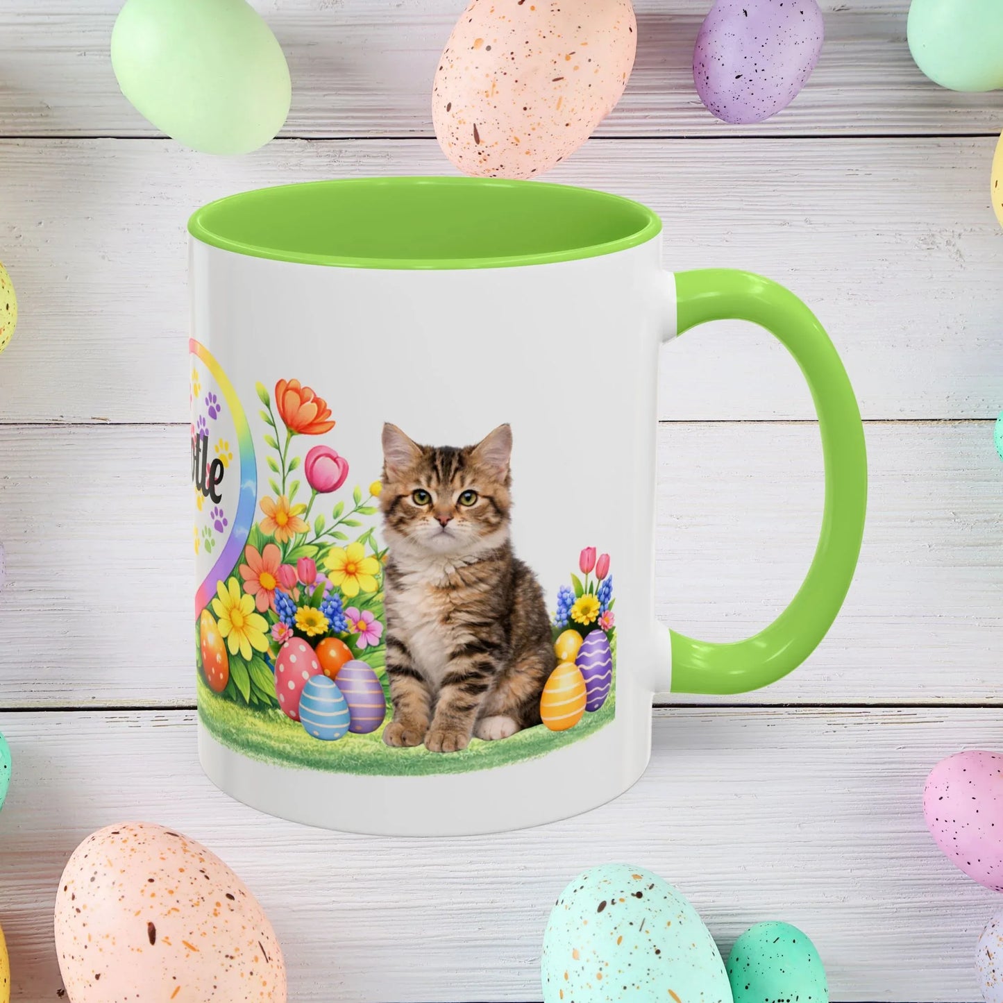 Shop our american bobtail kitten easter mug featuring the 11oz style option from MySisterIsASurvivor.