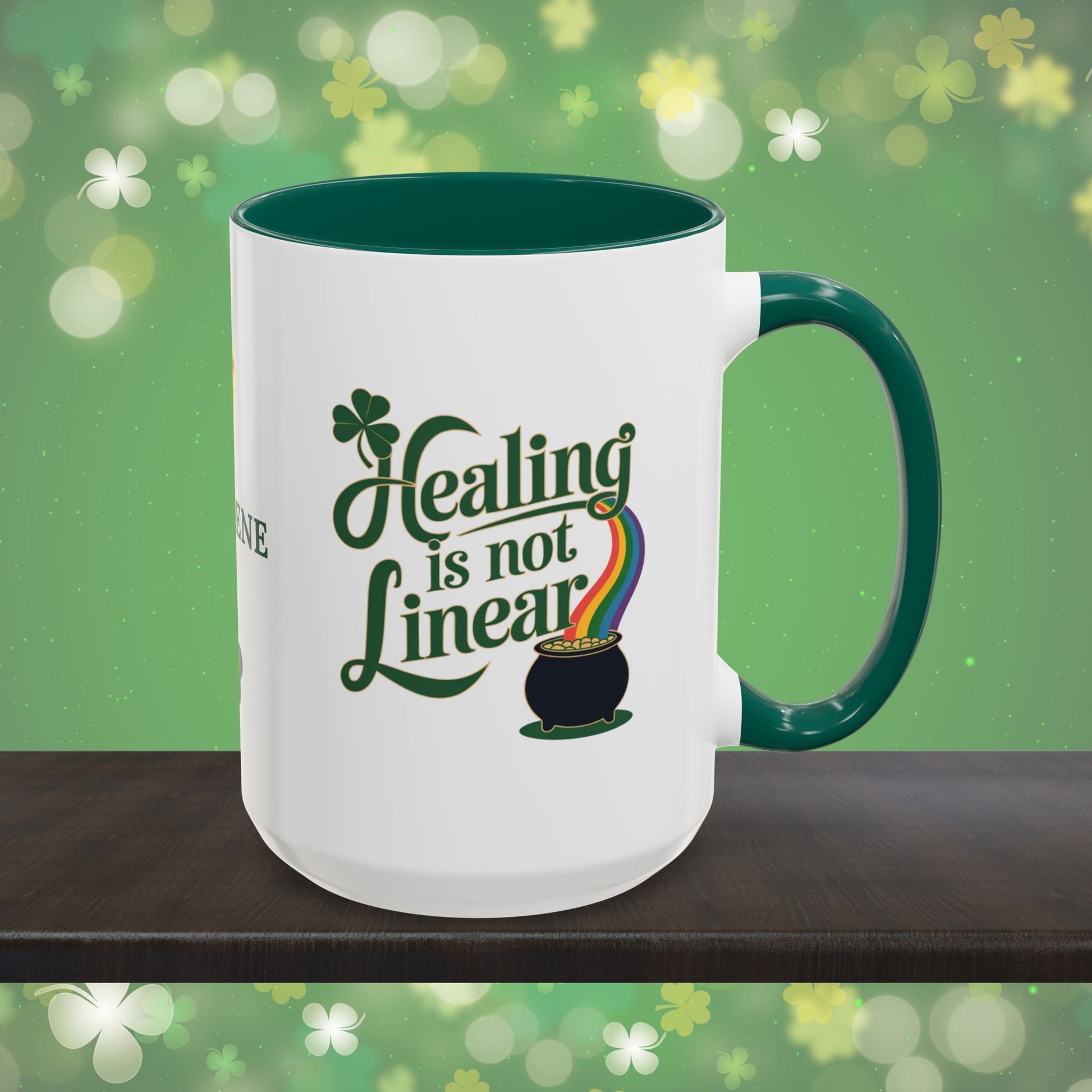 Healing Is Not Linear: Personalized St. Patrick's Day Mug - Add Your Name & Celebrate Strength and Positivity