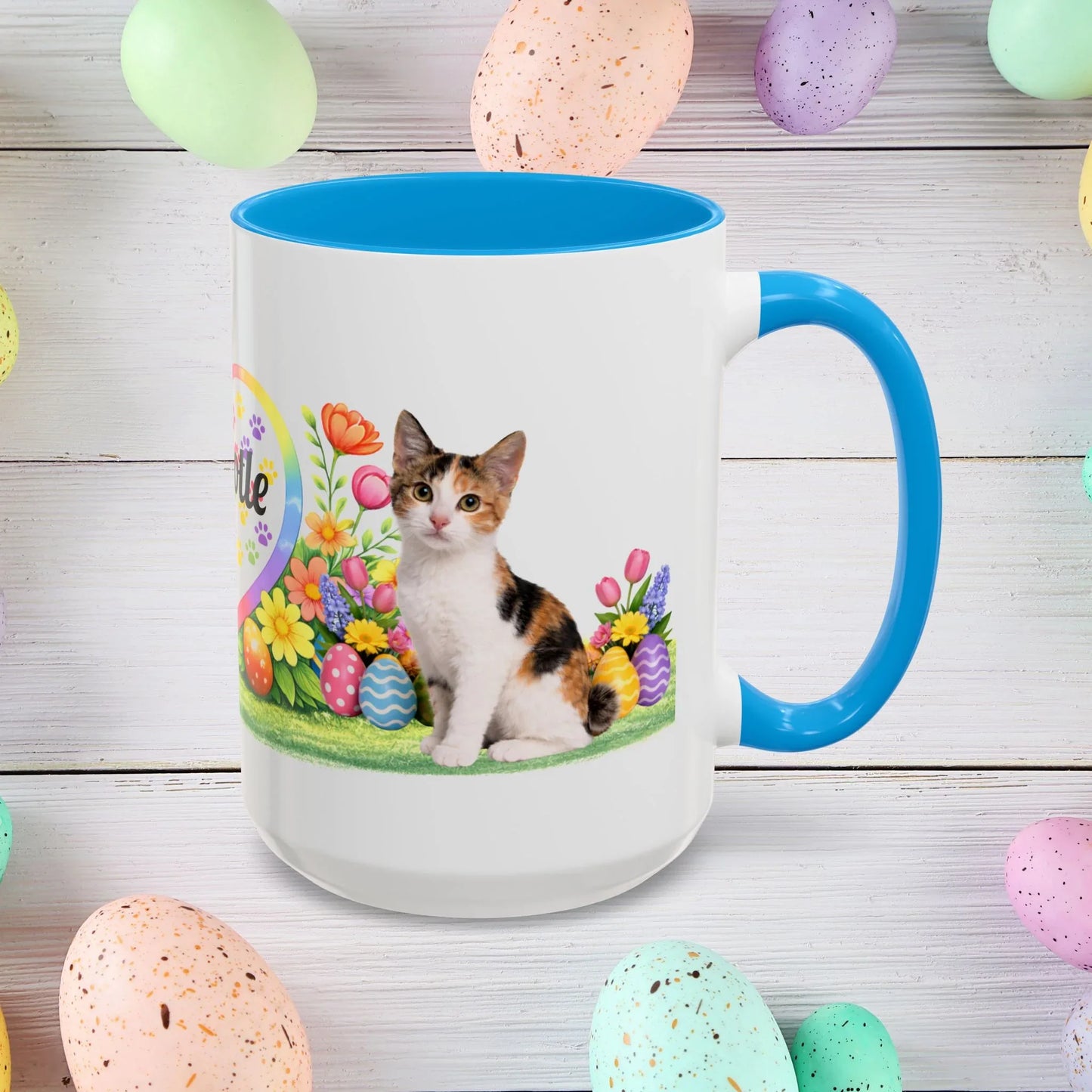 Shop our japanese bobtail kitten easter mug featuring the 15oz style option from MySisterIsASurvivor.