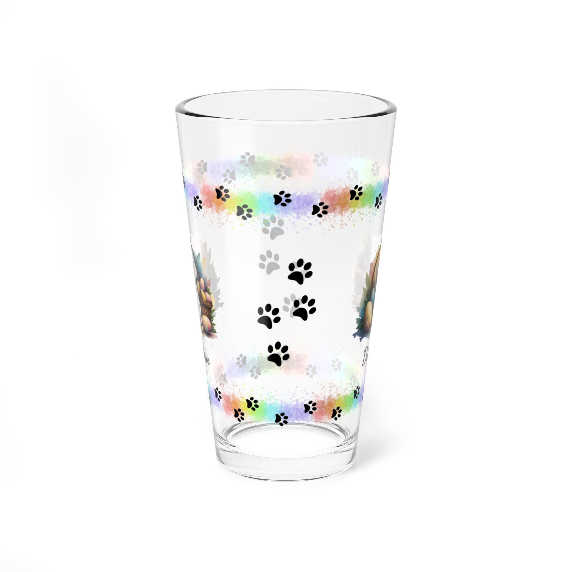 Bichon Frise Personalized Easter Puppy 16oz Pint Glass - Custom Dog Design, Mental Health Gift, Easter Décor, and Festive Celebrations