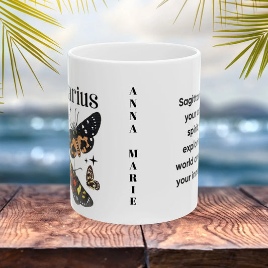 Shop our sagittarius zodiac white ceramic mug 11oz 15oz featuring the 15oz style option from MySisterIsASurvivor.