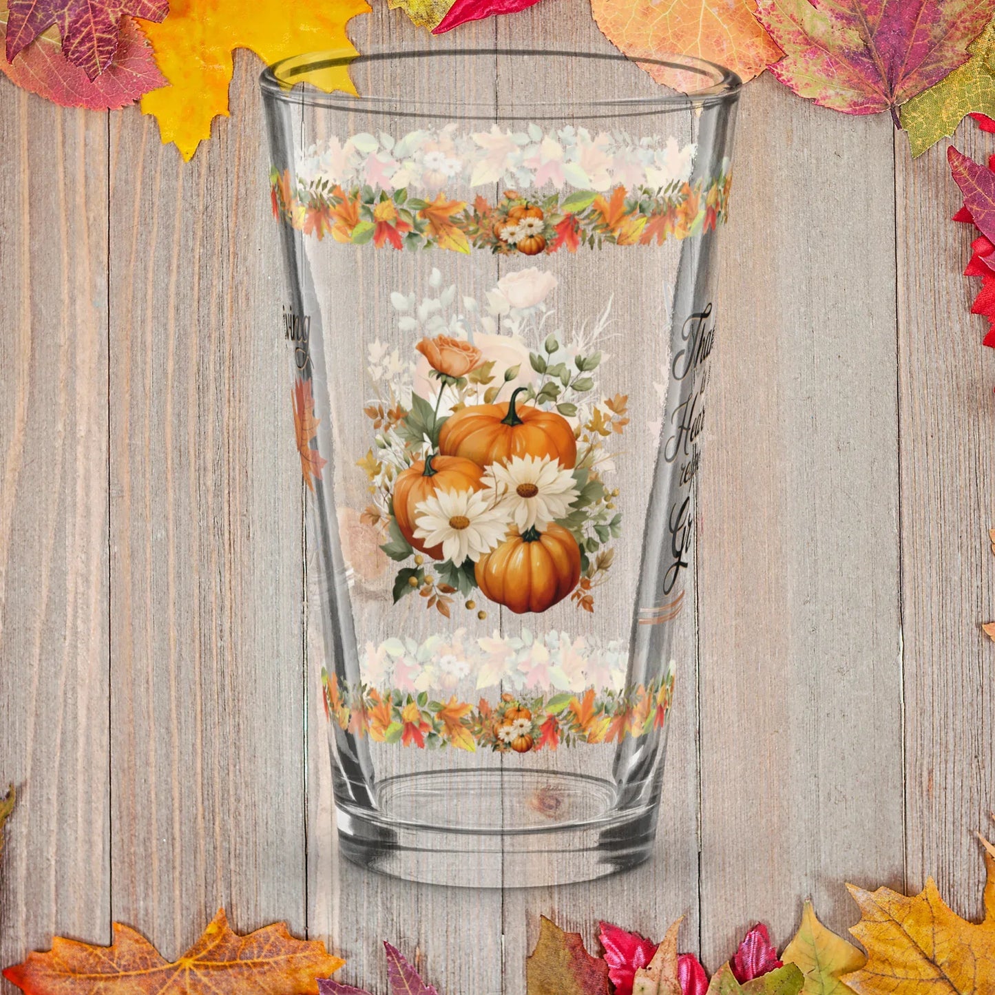 Shop our premium thanksgiving is the hearts thanksgiving pint glass 16oz from MySisterIsASurvivor.