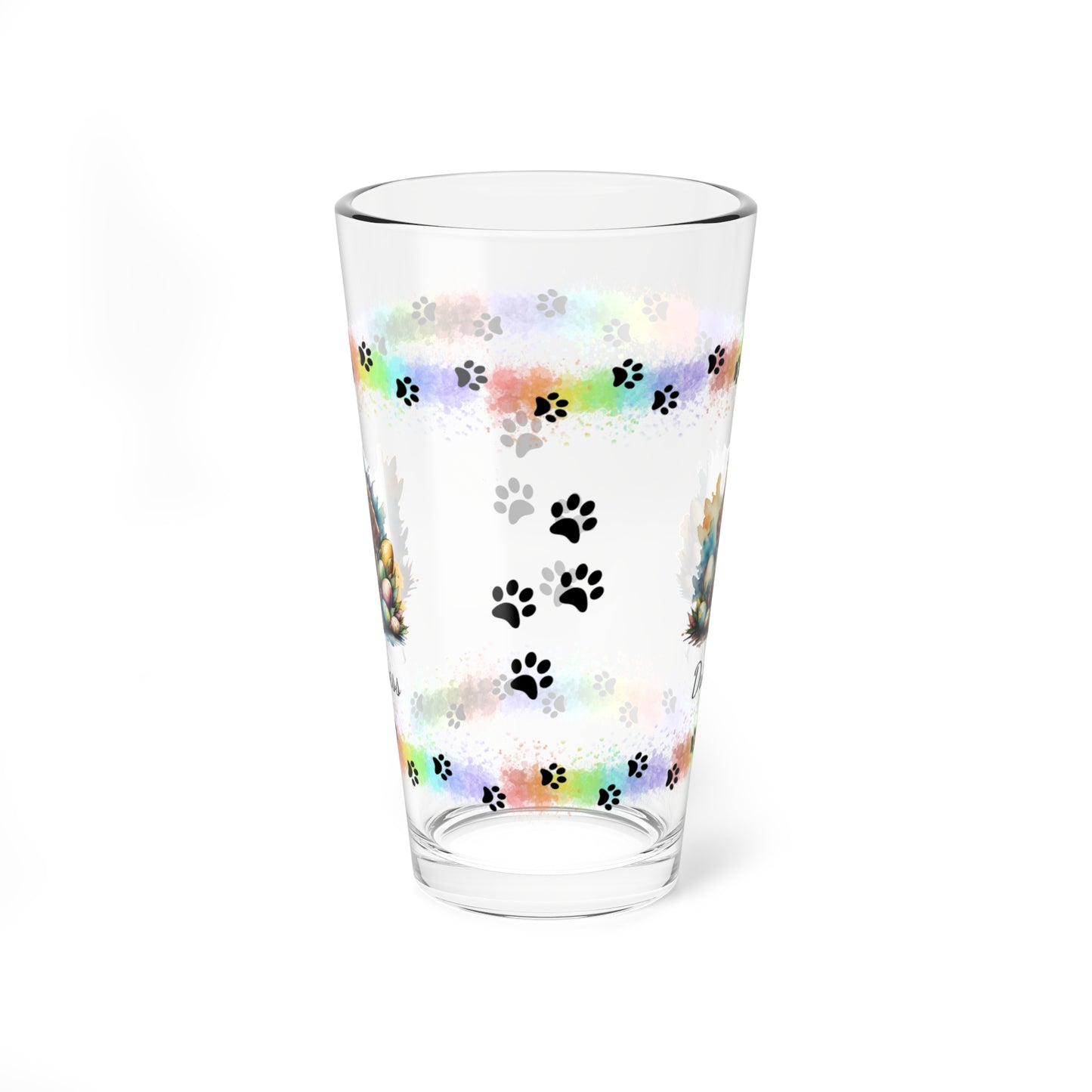 Poodle (Brown) Personalized Easter Puppy 16oz Pint Glass - Custom Dog Design, Mental Health Gift, Easter Décor, and Festive Celebrations