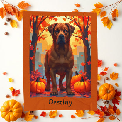 Red Rottweiler velveteen plush blanket, personalized dog throw, cozy gift for loyal Rottie fans - MySisterIsASurvivor
