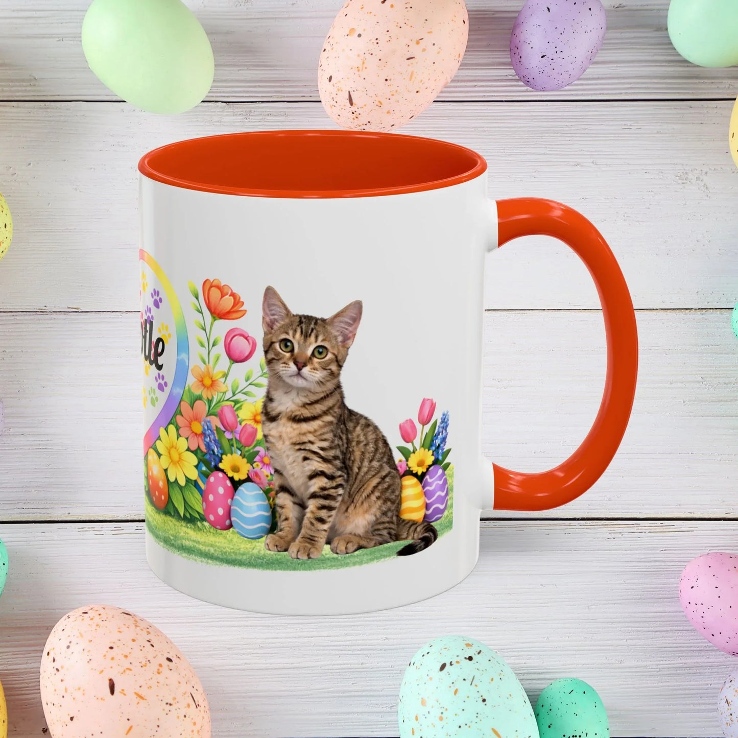 Shop our arabian mau kitten easter mug featuring the 11oz style option from MySisterIsASurvivor.