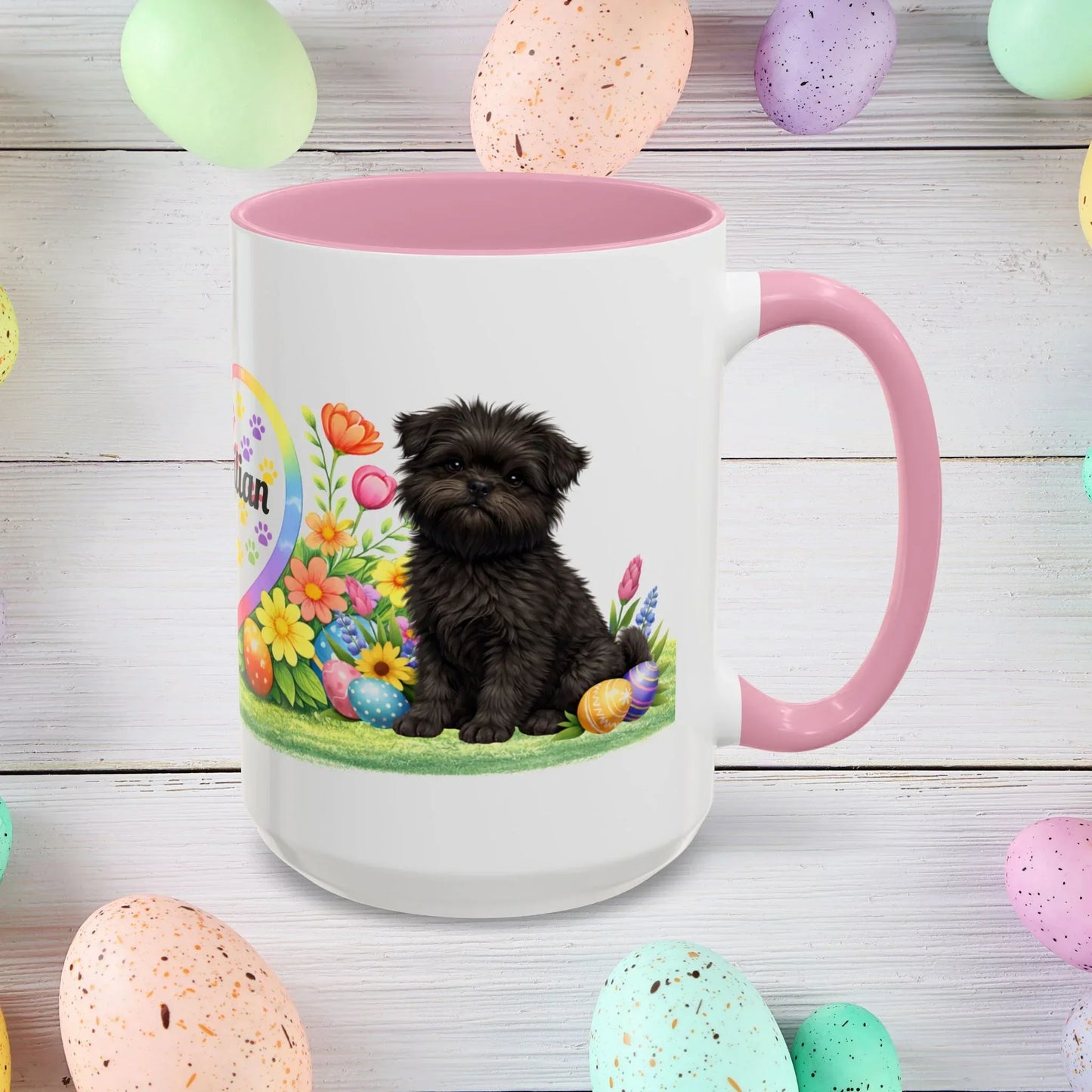 Shop our affenpinscher puppy easter mug featuring the 15oz style option from MySisterIsASurvivor.