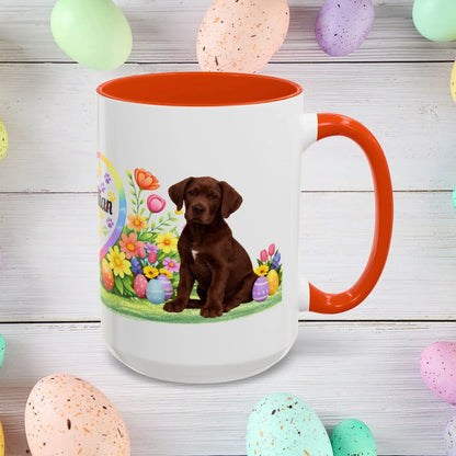 Shop our great dane chocolate puppy easter mug featuring the 15oz style option from MySisterIsASurvivor.