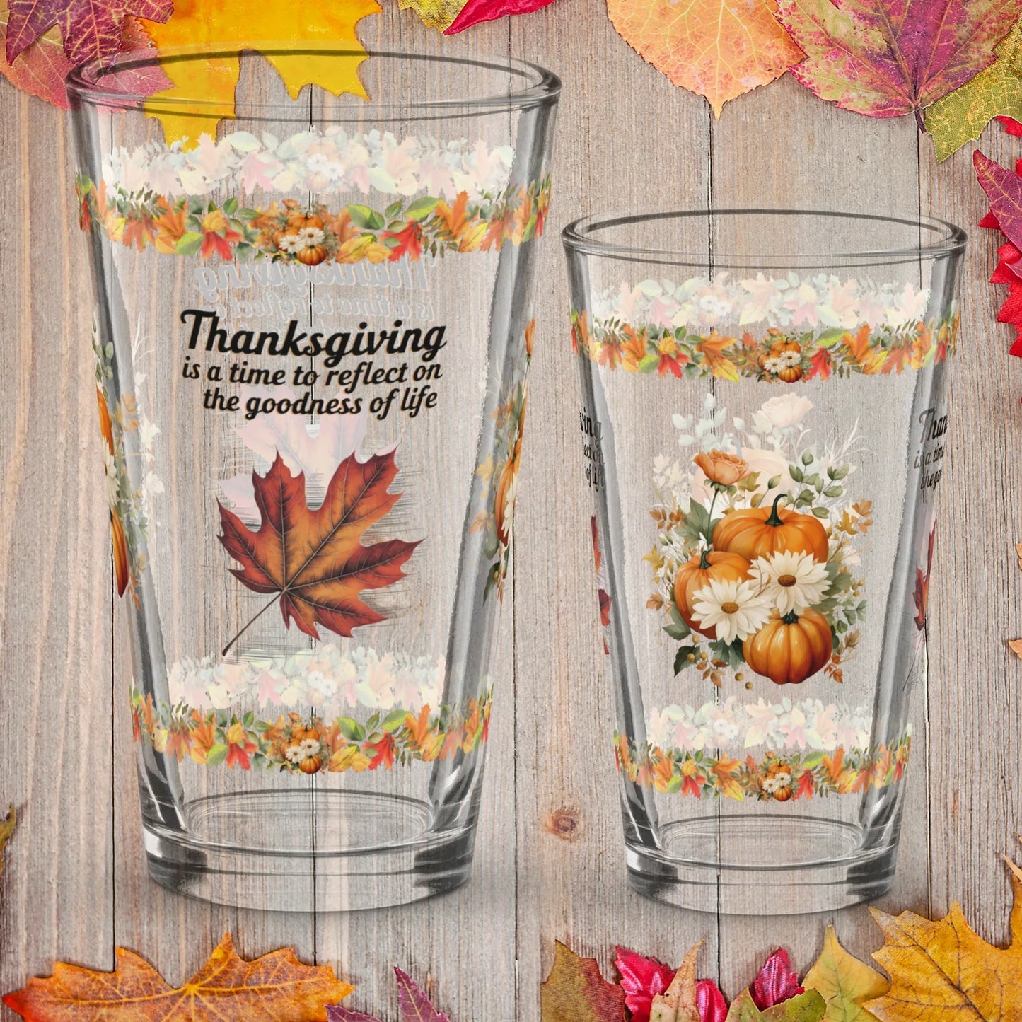 Shop our premium thanksgiving is a time to reflect thanksgiving pint glass 16oz from MySisterIsASurvivor.