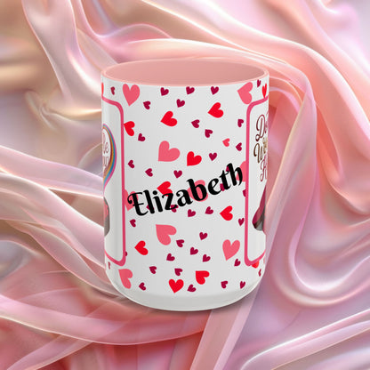 Dont Worry Be Happy Valentines mug with positive affirmation, cheerful Valentine coffee cup for daily encouragement