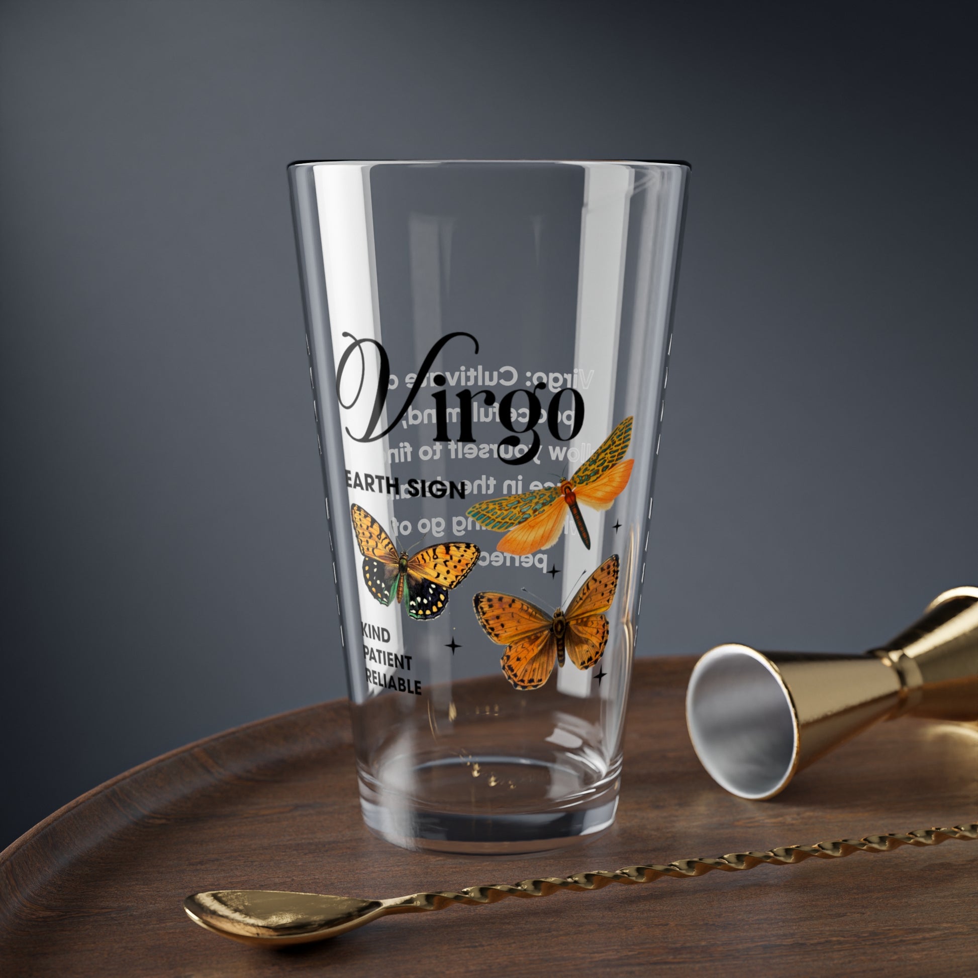 Virgo Zodiac Pint Glass 16oz, Astrology Drinkware, Horoscope Gift, Zodiac Glass, Birthday Gift, Cosmic Glassware, Astrology Themed Drinkware