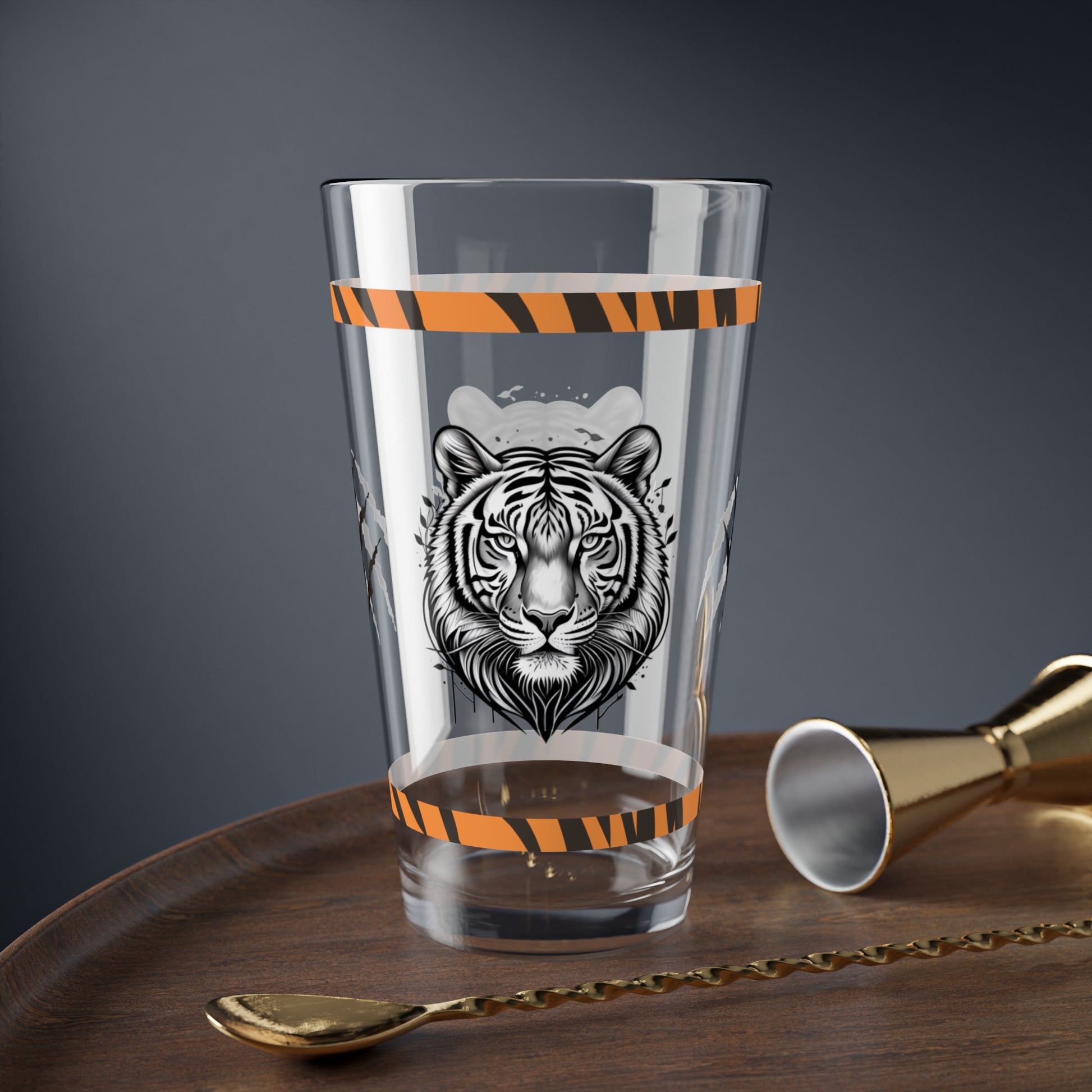 Courageous Roar 16oz Tiger Pint Glass - Inspiring Strength, Courage, and Empowerment