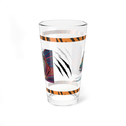 Bold Tiger Strides 16oz Tiger Pint Glass - Inspiring Strength, Courage, and Empowerment