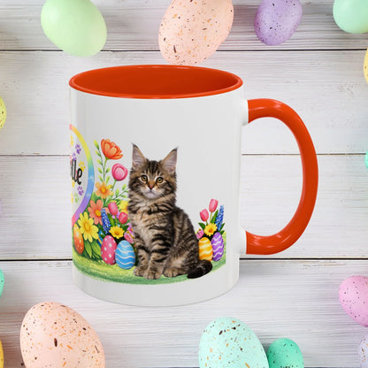 Shop our maine coon kitten easter mug featuring the 11oz style option from MySisterIsASurvivor.