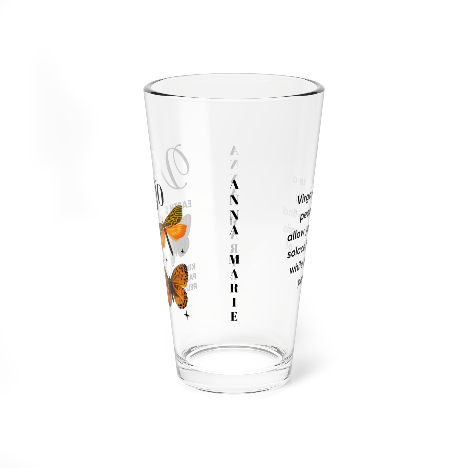 Virgo Zodiac Pint Glass 16oz, Astrology Drinkware, Horoscope Gift, Zodiac Glass, Birthday Gift, Cosmic Glassware, Astrology Themed Drinkware