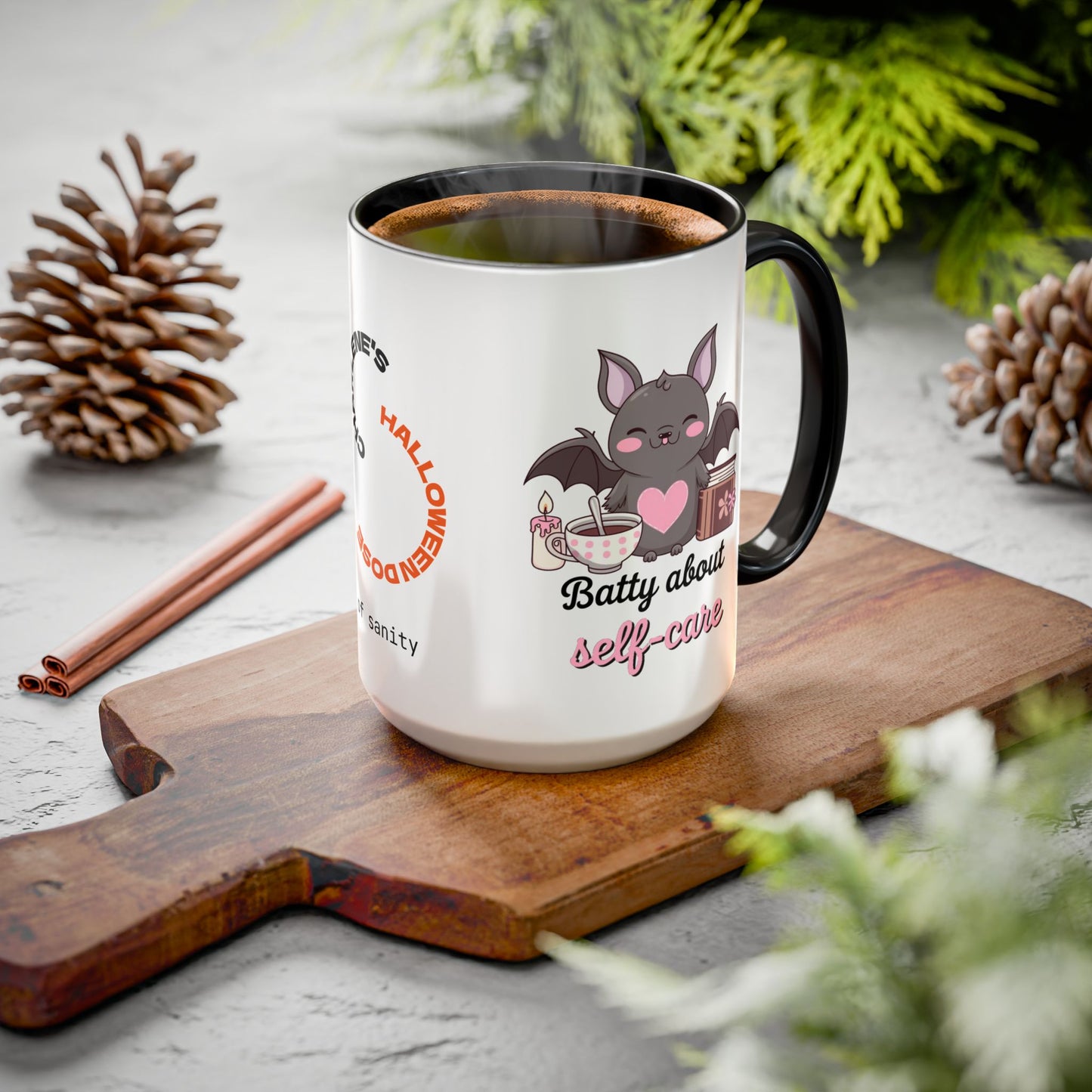 Batty About Self-Care - Personalized Halloween Mug for Self-Care Lovers & Mental Health Advocates