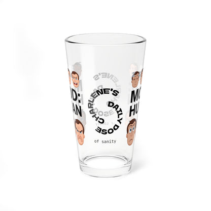Mood: Human - Personalized Funny Pint Glass, Sassy Drinkware with Attitude, Daily Dose of Attitude and Humor