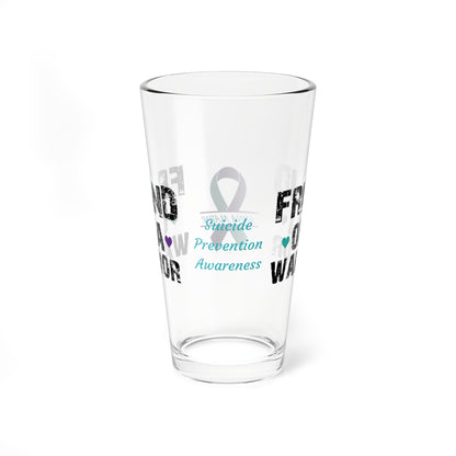 Friend of a Warrior: Personalized Suicide Prevention Awareness Warrior Pint Glass - Proud Family Member